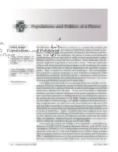 Type Title Populations and Politics of a Plover Fritz L. Knopf1,3 Victoria J. Dreitz2