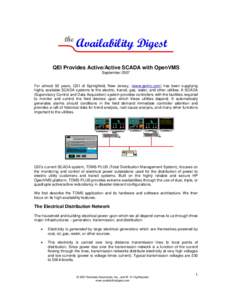 the  Availability Digest QEI Provides Active/Active SCADA with OpenVMS September 2007