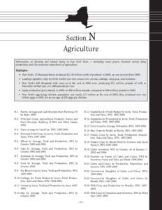 Section  N Agriculture Information on farming and related topics in New York State — including crops grown; livestock raised; dairy