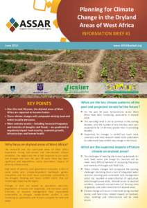 Planning for Climate Change in the Dryland Areas of West Africa INFORMATION BRIEF #1 June 2015