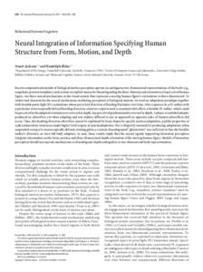 838 • The Journal of Neuroscience, January 20, 2010 • 30(3):838 – 848  Behavioral/Systems/Cognitive Neural Integration of Information Specifying Human Structure from Form, Motion, and Depth