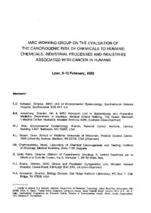 IARC WORKING GROUP ON THE EVALUATION OF  THE CARCINOGENIC RISK OF CHEMICALS TO HUMANS: CHEMICALS, INDUSTRIAL PROCESSES AND INDUSTRIES ASSOCIATED WITH CANCER lN HUMANS