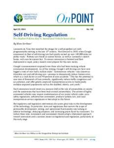 April 23, 2014  No. 192 Self-Driving Regulation