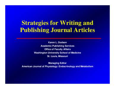 Essentials of Writing Research Papers