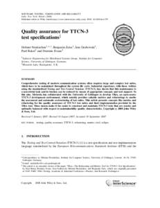 Quality assurance for TTCN-3 test specifications