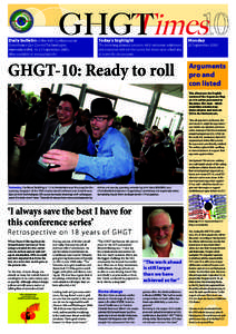 GHGT Times Daily bulletin of the 10th Conference on Greenhouse Gas Control Technologies, Amsterdam RAI, 19-23 September 2010.