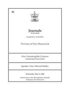 41  Journals (Unrevised)  Legislative Assembly