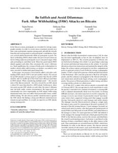 Be Selfish and Avoid Dilemmas: Fork After Withholding (FAW) Attacks on Bitcoin