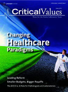 critical values | volume 8 | Issue 1  STRONGERTOGETHER January 2015