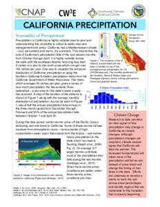 CW3E CALIFORNIA PRECIPITATION Seasonality of Precipitation Average Annual Precipitation