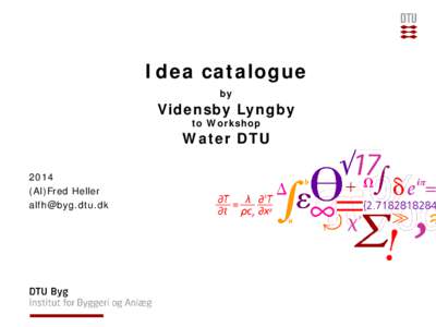 Idea catalogue by Vidensby Lyngby to Workshop
