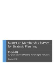 Report on Membership Survey for Strategic Planning