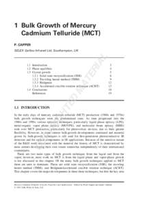 1 Bulk Growth of Mercury Cadmium Telluride (MCT) P. CAPPER AL