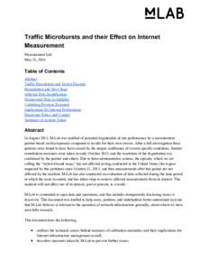     Traffic Microbursts and their Effect on Internet  Measurement  Measurement Lab 