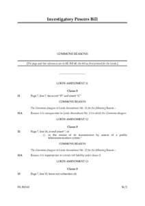 Investigatory Powers Bill  COMMONS REASONS [The page and line references are to HL Bill 40, the bill as first printed for the Lords.]  LORDS AMENDMENT 11