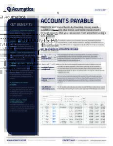 DATA SHEET  KEY BENEFITS ACCESSIBLE FROM ANYWHERE Access 100% of your accounts payable features from anywhere