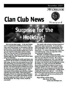 NovemberClan Club News Surprise for the Holidays! We’re now knee deep in grapes… it’s the end of October