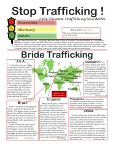 Stop Trafficking ! Awareness Anti-Human Trafficking Newsletter  Advocacy