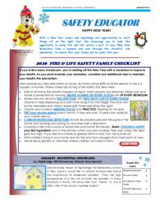 JANUARYSTATE OF NH FIRE MAR SHAL’S OFFICE PRESENTS…. SAFETY EDUCATOR HAPPY NEW YEAR!