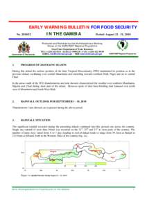EARLY WARNING BULLETIN FOR FOOD SECURITY IN THE GAMBIA No[removed]Period: August[removed], 2010