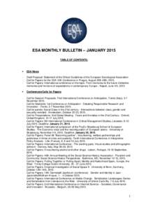 ESA monthly bulletin - January 2015