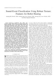 SUBMITTED TO IEEE TRANSACTIONS ON MULTIMEDIA  1 Sound-Event Classification Using Robust Texture Features for Robot Hearing