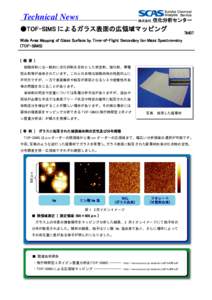 Technical News ●TOF-SIMS によるガラス表面の広領域マッピング TN407  Wide Area Mapping of Glass Surface by Time-of-Flight Secondary Ion Mass Spectrometry