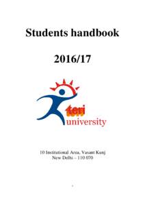 Students handbookInstitutional Area, Vasant Kunj New Delhi – 