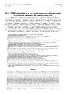 Astronomy & Astrophysics manuscript no. A2256˙LBA˙arx May 21, 2012 c ESO 2012