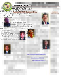 NCBA-LA Newsletter Los Angeles Neighborhood Council Budget Advocates September 17, 2014 Volume 1, Issue 1