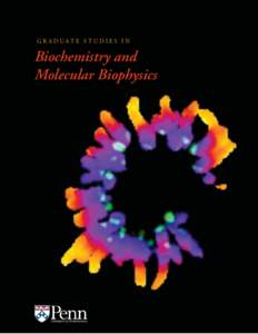 G R A D UAT E S T U D I E S I N  Biochemistry and Molecular Biophysics  Overview