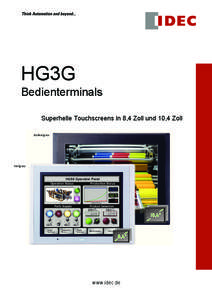 HG3G  Bedienterminals Superhelle Touchscreens in 8,4 Zoll und 10,4 Zoll dunkelgrau