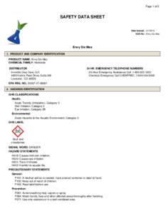 Page 1 of 5  SAFETY DATA SHEET Date Issued : SDS No : Envy Six Max