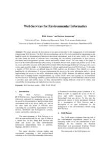 Web Services for Environmental Informatics Erick Arauco a and Lorenzo Sommaruga b a b  University of Piura - Engineering Department ,Piura, Perú- [removed]
