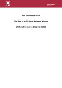 Offshore Information Sheet[removed]The Role of an Offshore Metocean Advisor