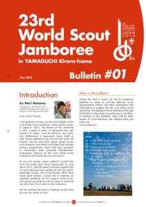 23rd World Scout Jamboree in YAMAGUCHI Kirara-hama  Bulletin #01