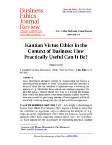 Business Ethics Journal Review SCHOLARLY COMMENTS ON