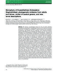 Cladistics / Maximum parsimony / Monophyly / Cladogram / Symplesiomorphy / Pselaphinae / Phylogenetic tree / Phylogenetics / Science / Synapomorphy