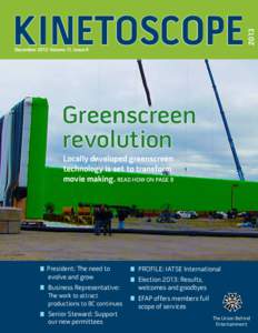 2013  KINETOSCOPE December 2013 Volume 11, Issue 4  Greenscreen