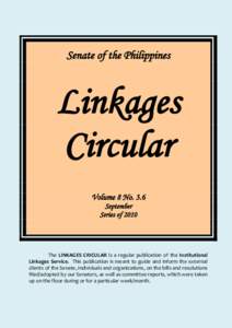 Senate of the Philippines  Linkages Circular Volume 8 No. 3.6 September
