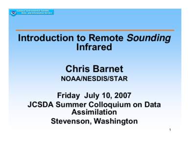 Introduction to infrared remote sounding.