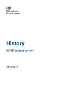 History GCSE subject content April 2014  Contents