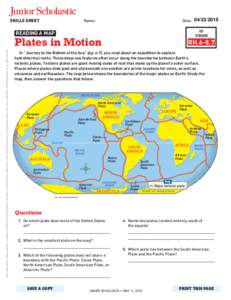 JS May 11, 2015, Reading a Map: Plates in Motion