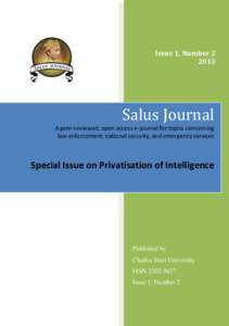 Issue 1, Number[removed]Salus Journal A peer-reviewed, open access e-journal for topics concerning law enforcement, national security, and emergency services