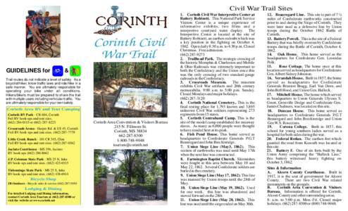Civil War Trail Sites  Corinth Civil War Trail GUIDELINES for