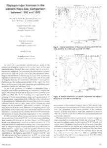 Phytoplankton biomass in the western Ross Sea: Comparison between 1990 and 1992 STATION NUMBER EW