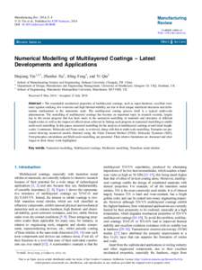 Manufacturing Rev. 2014, 1, 8 Ó D. Yin et al., Published by EDP Sciences, 2014 DOI: [removed]mfreview[removed]Available online at: http://mfr.edp-open.org