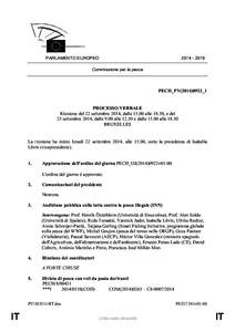 [removed]PARLAMENTO EUROPEO Commissione per la pesca  PECH_PV(2014)0922_1
