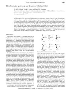 J. Phys. Chem. A 1997, 101, Photodissociation spectroscopy and dynamics of CH3O and CD3O David L. Osborn,† David J. Leahy, and Daniel M. Neumark*