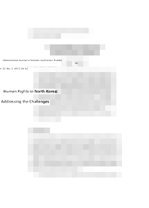 본문(22-2_2013:25 AM 페이지29  International Journal of Korean Unification Studies Vol. 22, No. 2, 2013, 29–62  Human Rights in North Korea:
